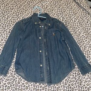 Ralph Lauren denim button down blouse 3T